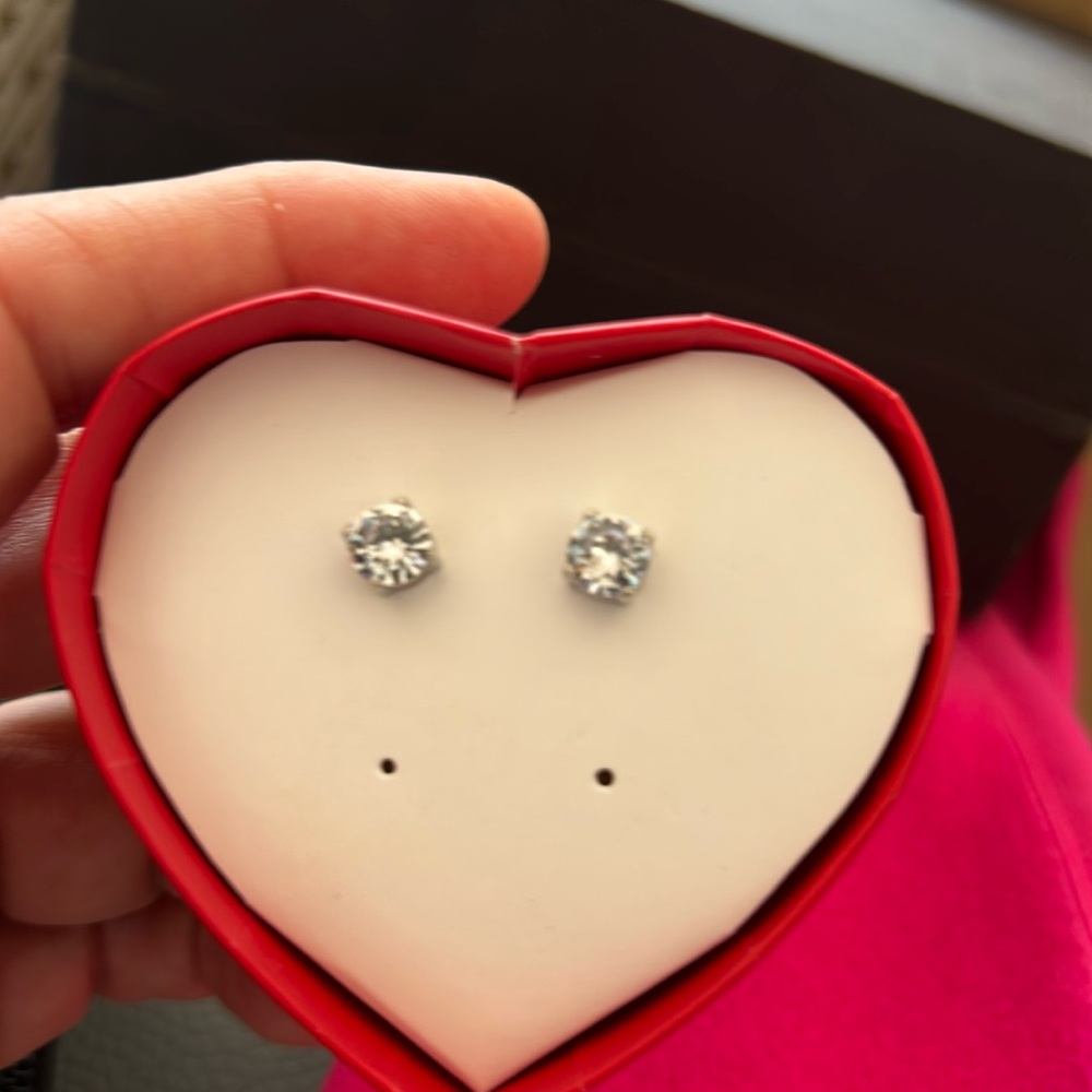 Avon CZ silver post earrings